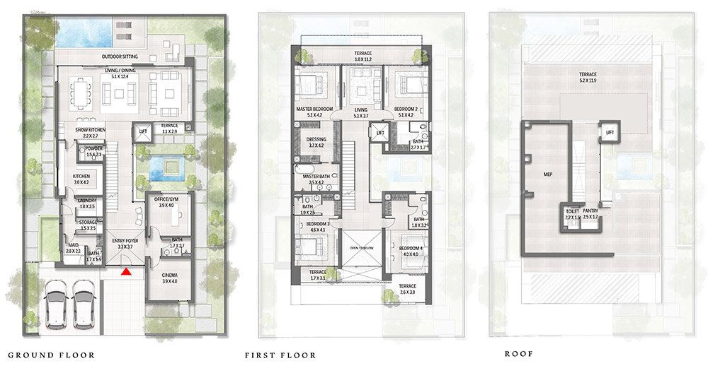 Jumeirah Golf Estates 4 Bedroom Villa Floor Plan